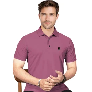 VeBNoR Men Solid Polo Neck Polyester Purple T-Shirt